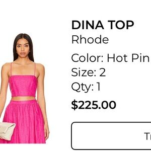 RHODE Fuchsia Smocked Top